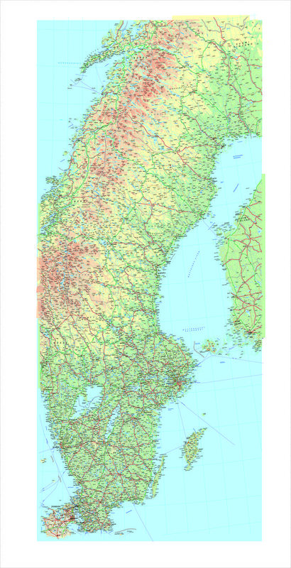 Sverigekarta i rör 60×140 cm – Smakprov