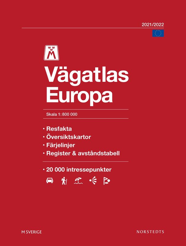 M Vägatlas Europa 2021-2022 : Skala 1:800 000 – Smakprov